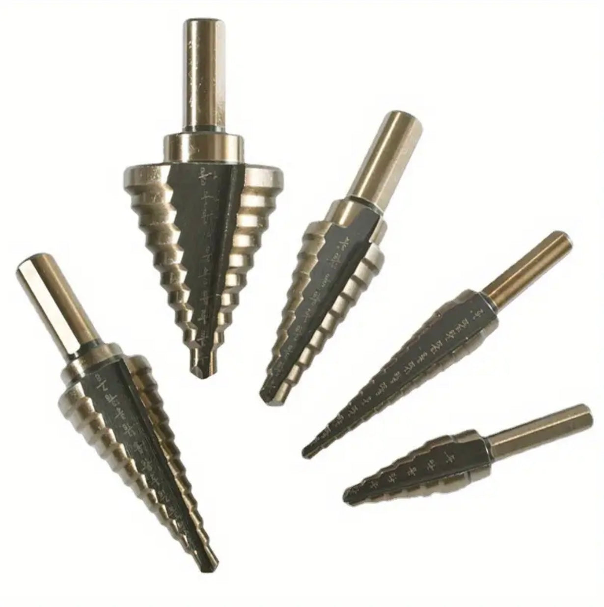 Step drill bit set